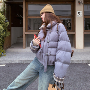 2025冬季新款时尚拼色灰蓝色羽绒服203-9532-P295-K378图片