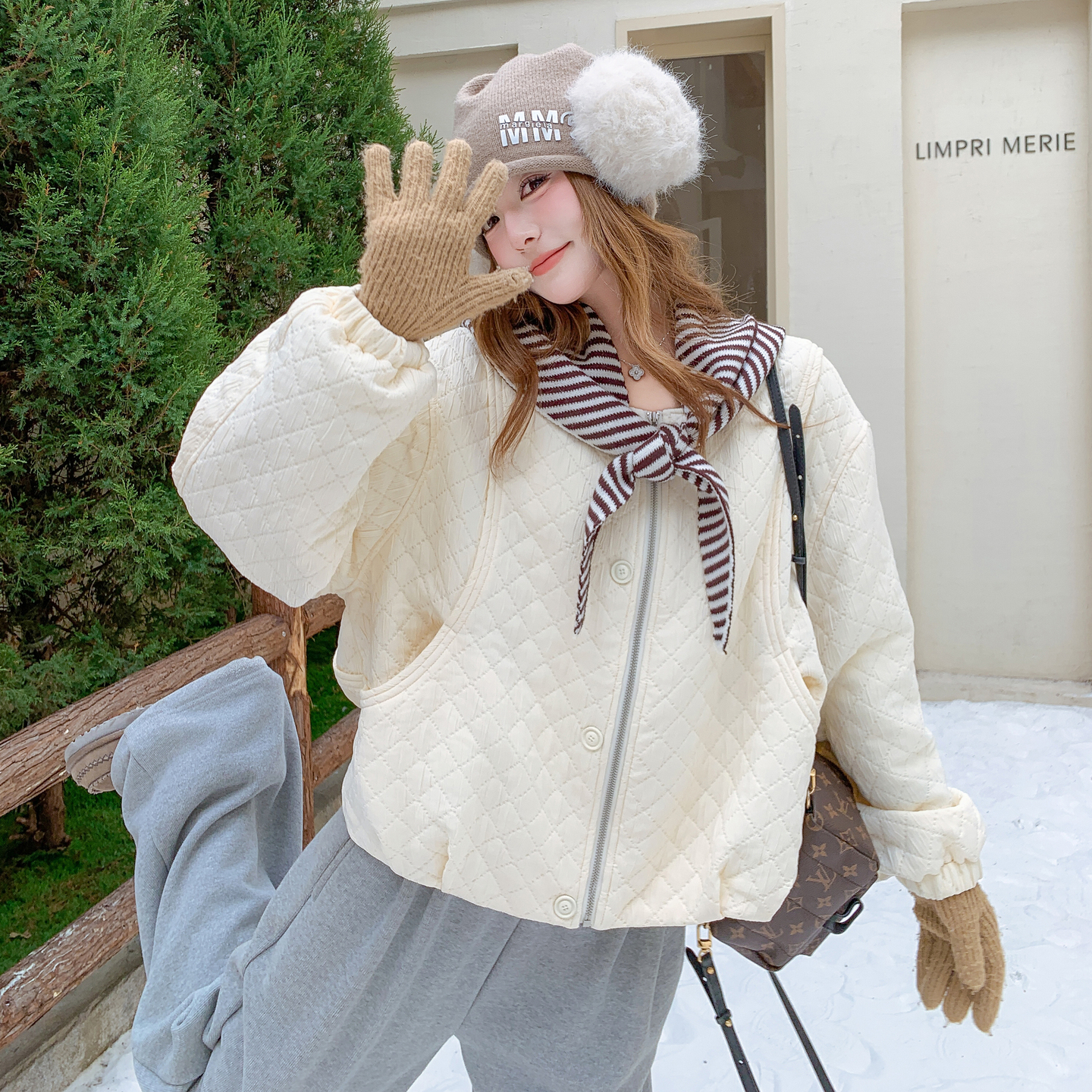 2025年冬季新款薄款棉衣加披肩203-9560-P175-K258，女装棉衣/棉服，浙宝203