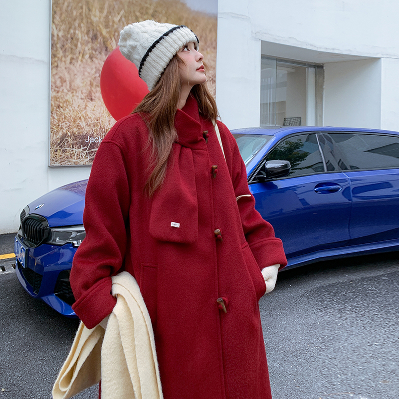 2025年冬季新款红色加绒长款大衣203-9530-P215-K298,女装毛呢外套,浙宝203 2025年冬季新款红色加绒长款大衣203-9530-P215-K298,女装毛呢外套,浙宝203