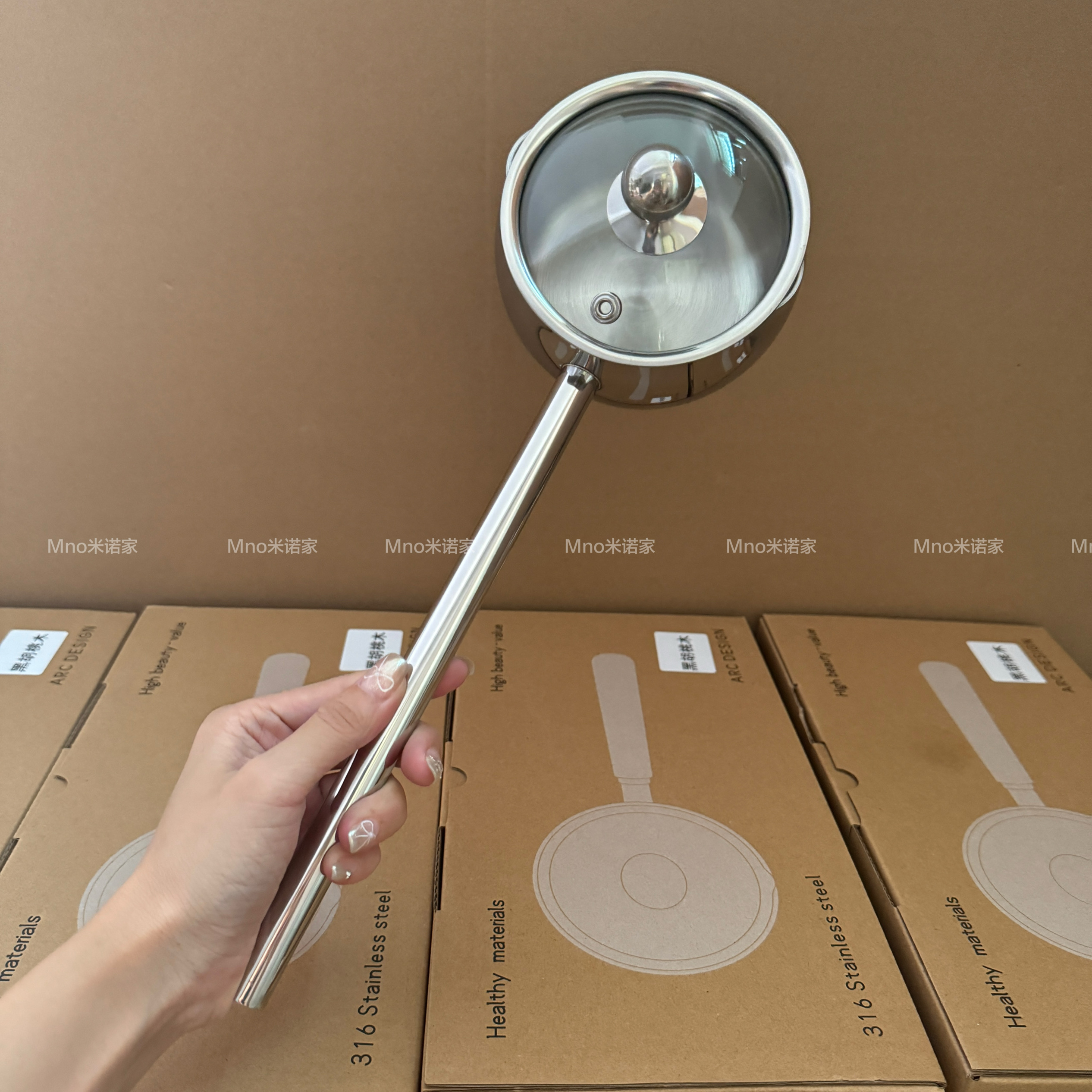 米诺家316钢长柄泼油小锅奶锅长柄烧油勺浇油锅厨房热油炝油淋油