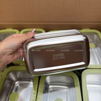 Minojia 304 stainless steel glass lid lunch box, microwave heating fruit bento box, sealed preservation box thumbnail 5