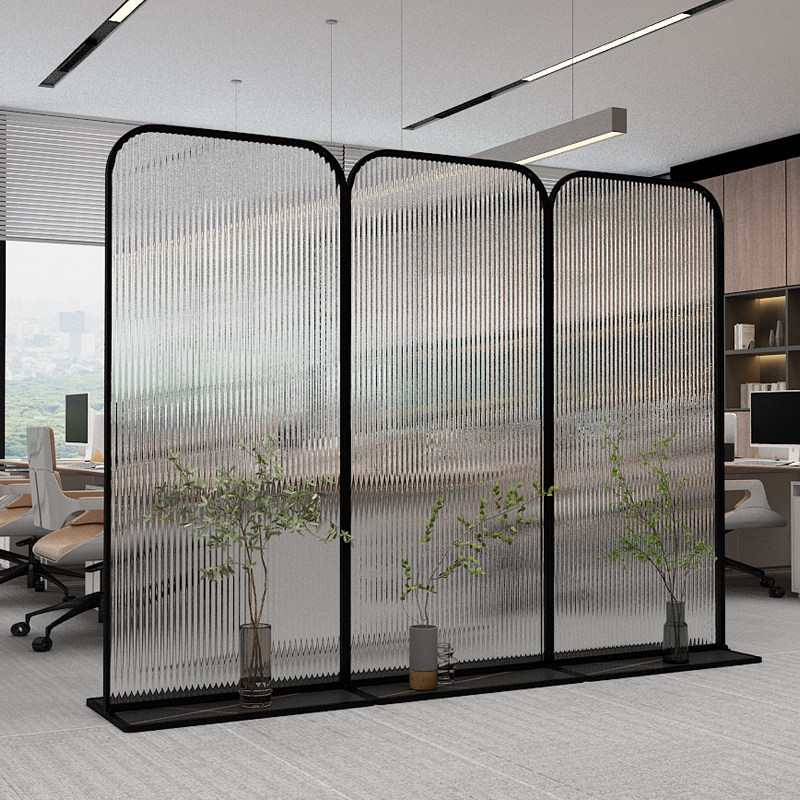 办公室屏风酒店玄关直播间背景墙挡板现代简约长虹玻璃隔断可移动
