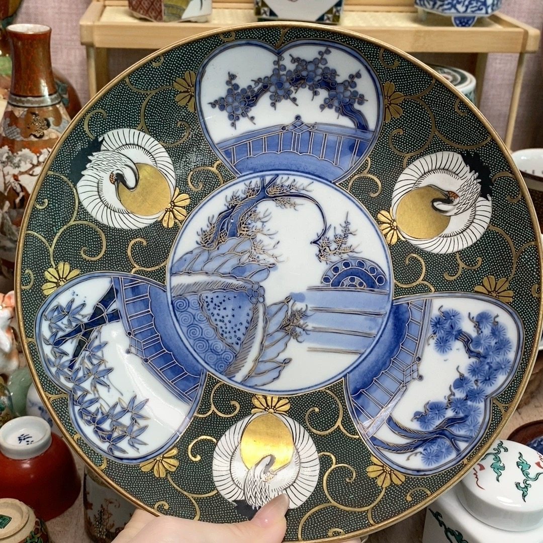 百年老九谷 手绘 精工 细工 大圆盘 稀有品,餐饮具,家用瓷器,淘宝优惠券,粉丝福利购,淘宝优惠卷