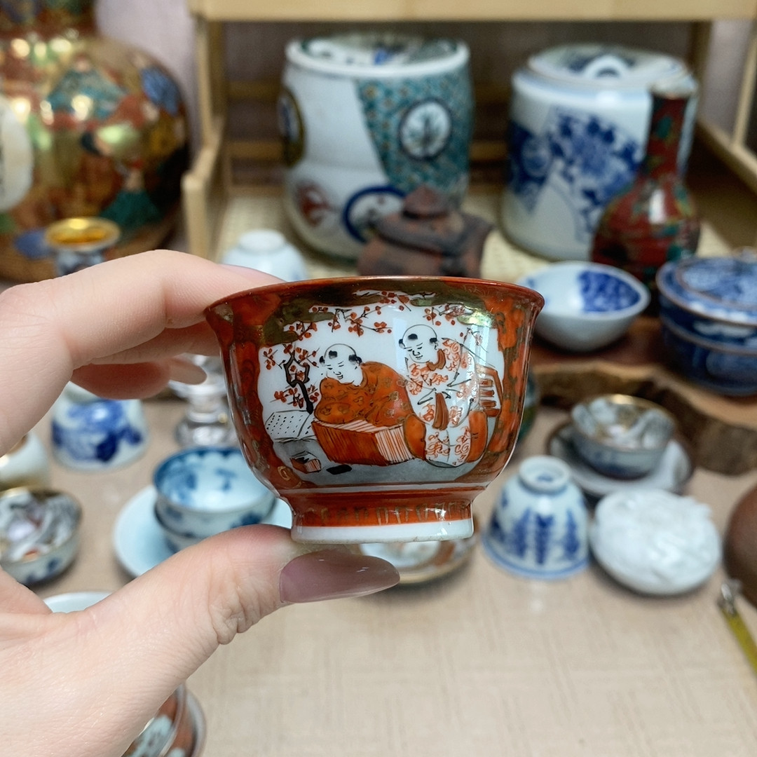 明治时期 老九谷造 手绘精工 人物 主人杯,餐饮具,茶杯,淘宝优惠券,粉丝福利购,淘宝优惠卷