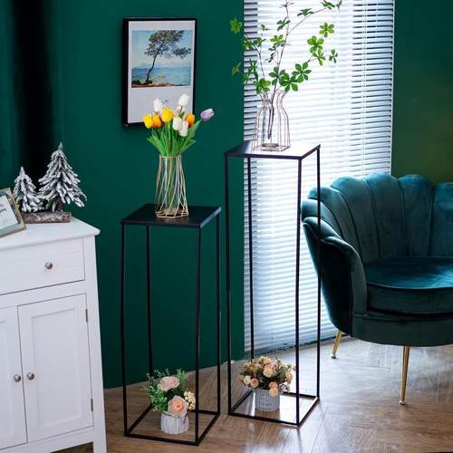 跨境铁艺落地高金属花架客厅阳台现代简约收纳绿萝多肉植物架子