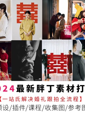 2025胖丁婚礼跟拍摆拍参考图姿势修图教程素材lr插件预设素材模板