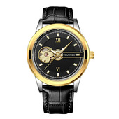 专柜TIANNBU天博陀飞轮手表男防水机械表全自动钢带镂空夜光腕表