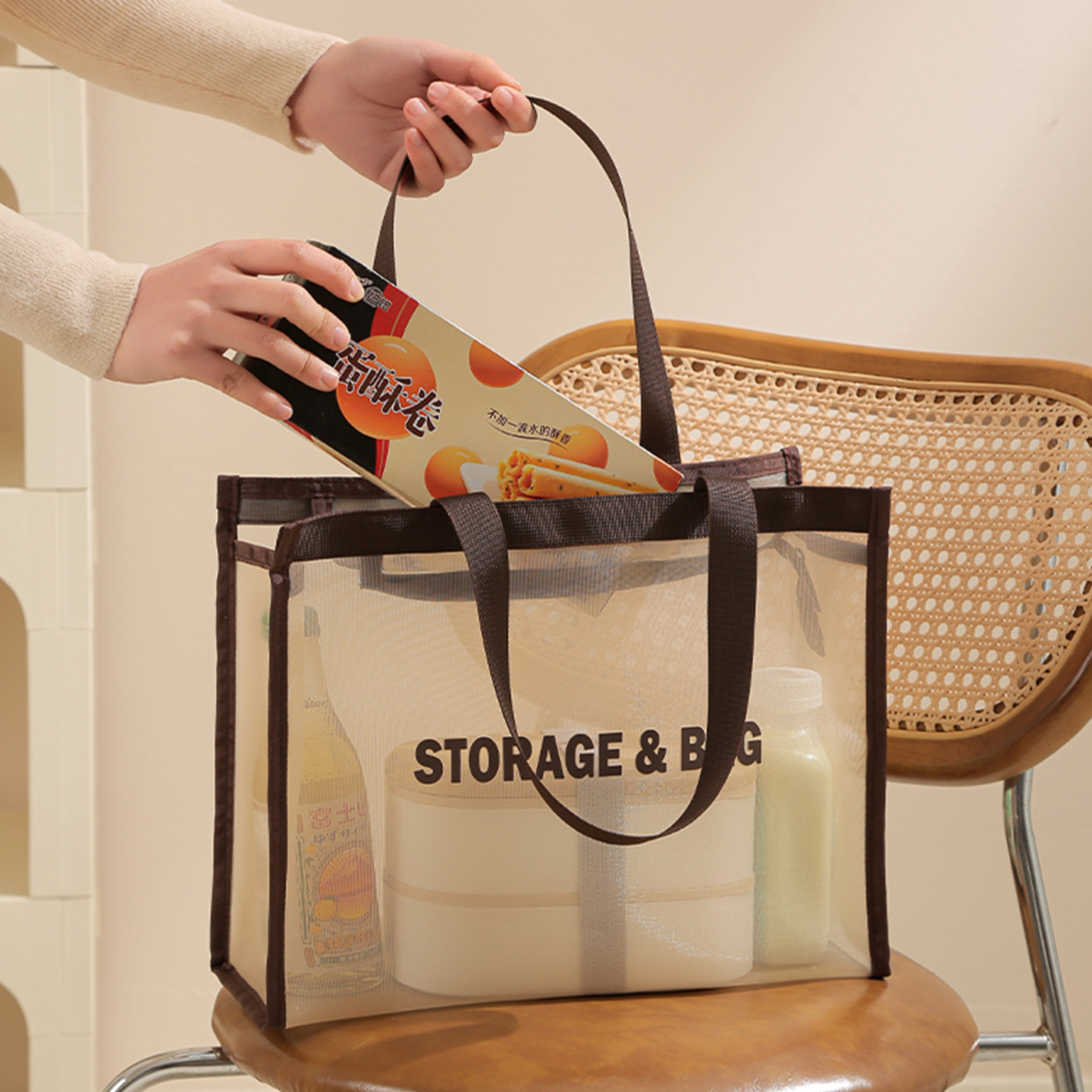 网纱透明购物袋手提网袋兜时尚女士包洗澡包大容量收纳沙滩游泳包,运动/瑜伽/健身/球迷用品,游泳专用包,淘宝优惠券,粉丝福利购,淘宝优惠卷