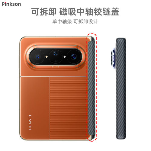 Pinkson适用华为PuraXMax单独中轴条保护壳磁吸铰链适配原机后壳pura x max搭配凯夫拉手机壳用保护套