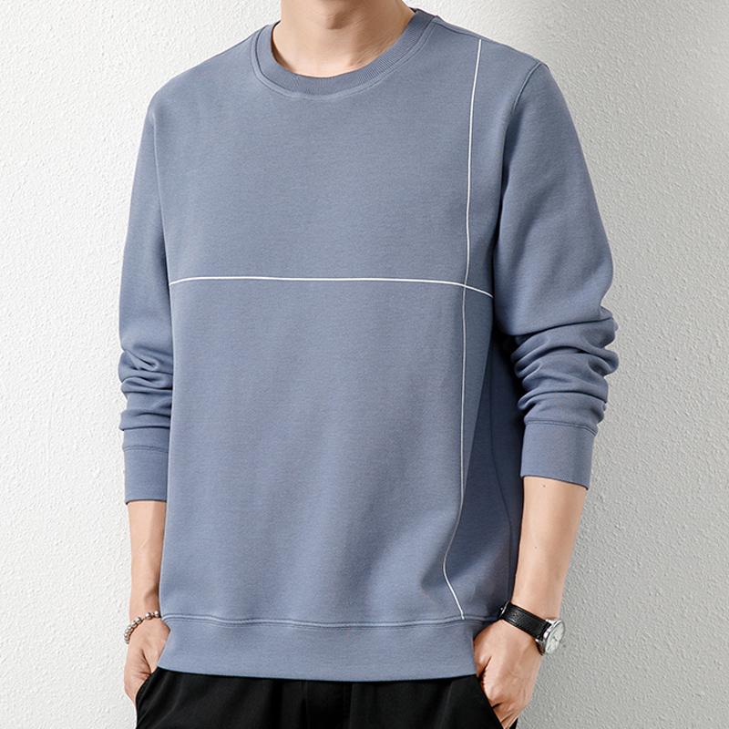 重磅卫衣男士春秋季2025新款潮牌圆领t恤青少年简约上衣百搭长袖