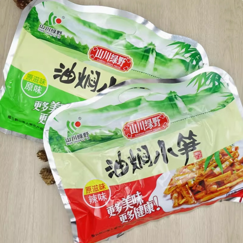 山川绿野油焖笋袋装原味辣味即食小笋杭州小吃零食浙江缙云土特产