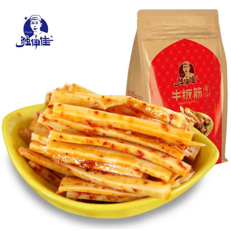 独伊佳麻辣牛板筋小包装00g香辣牛板筋自拌零食内蒙古特产袋装