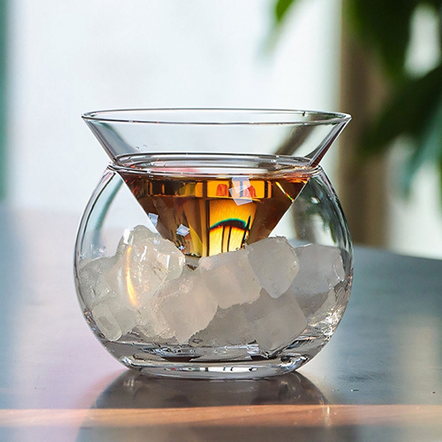 日式水晶玻璃清酒冰酒器氛围感分离隔水冰酒壶家用日料店酒壶酒器