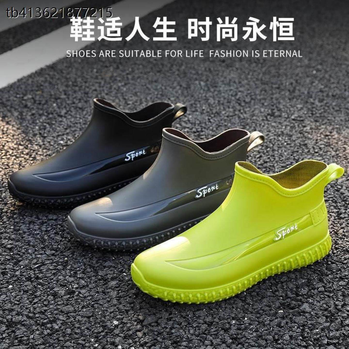 x运动版雨鞋男短筒英式外穿防水休闲厚底厨房工作防滑钓鱼加绒保