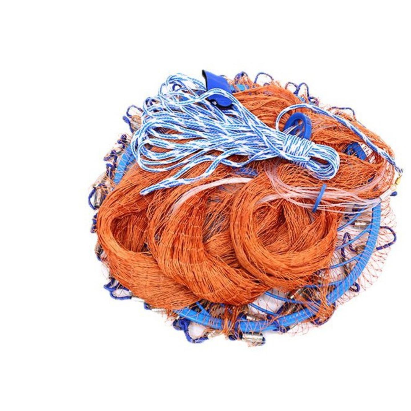 A渔网撒网捕鱼网甩网自动甩网捕鱼抛网飞盘手抛网轮胎鱼网一件代