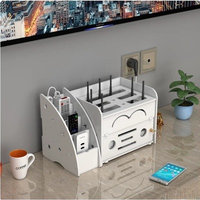 路由器和光猫收纳盒落地电视盒子网络机顶盒置物架光猫客厅墙上壁