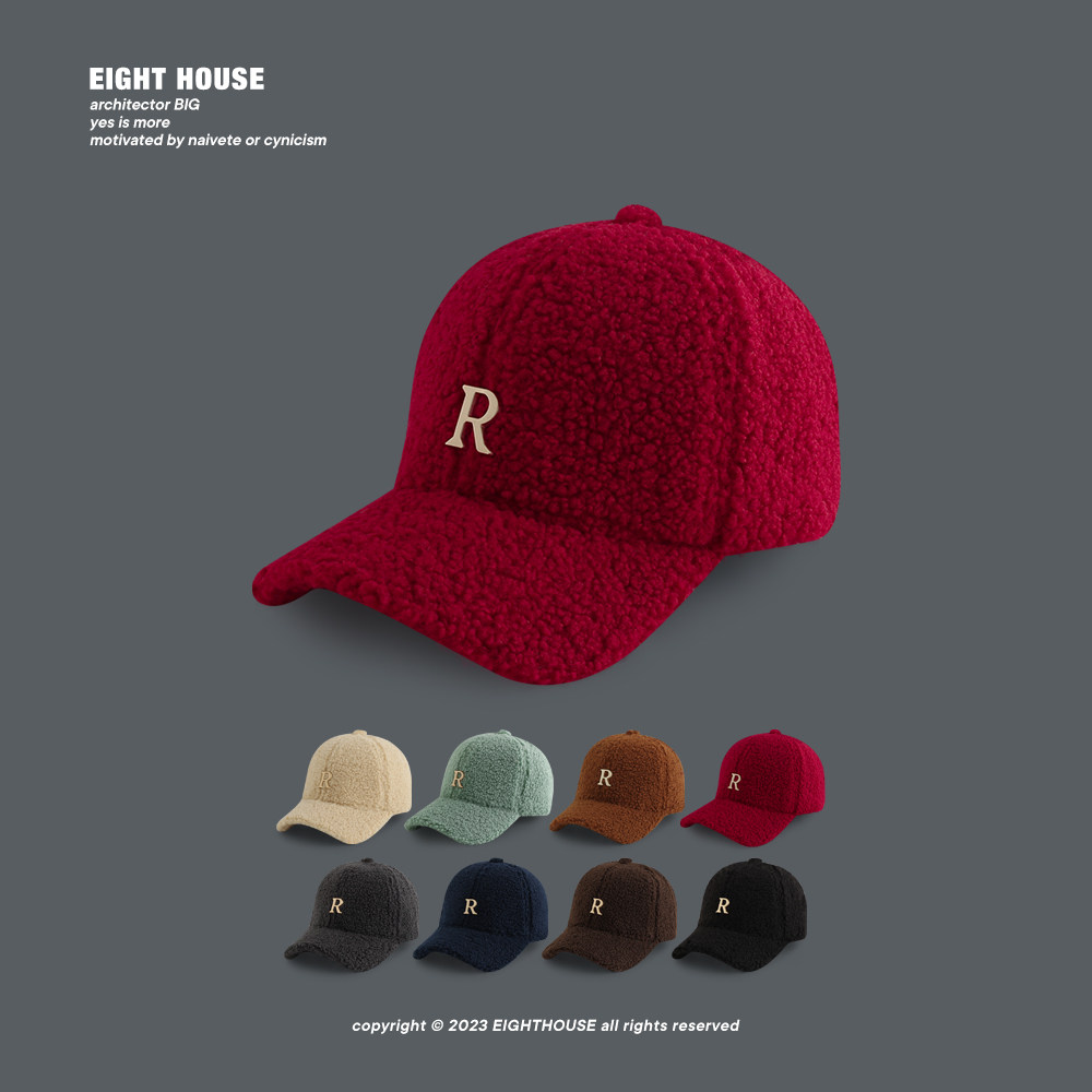 鸭舌帽百搭男女秋冬棒球帽羊羔毛