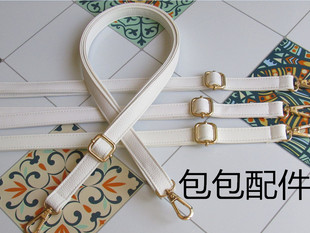 白色加长斜挎带PU单肩包肩带石头纹书包带子可以调节长度女包带