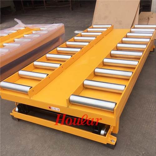 滚筒式升降平台固定电动液压升降机提升机滚轴滚轮平台