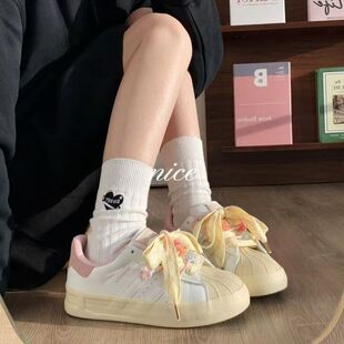 鞋子软底小白鞋初中生板鞋增高贝壳头女生ins潮小众女款女鞋百搭