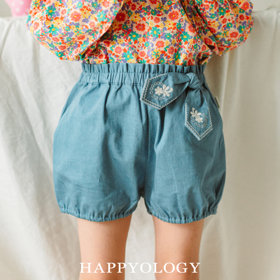 Happyology英国儿童女童牛仔短裤纯棉夏季薄款外穿宝宝宽松裤子