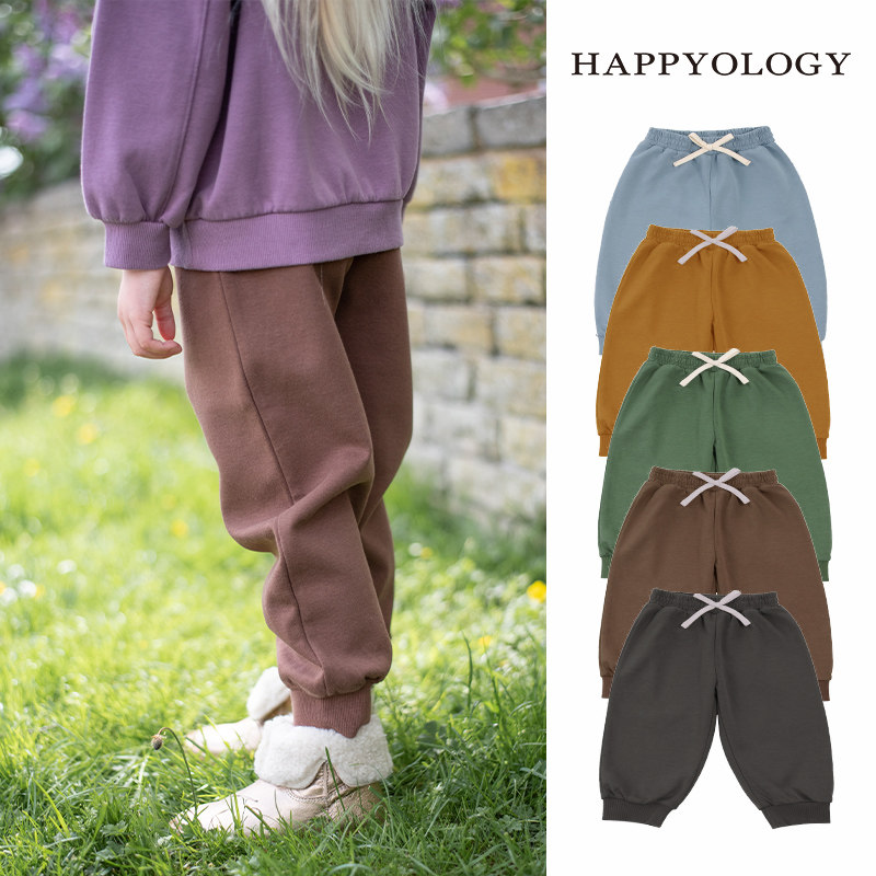 Happyology英国儿童男女童秋长裤休闲裤子宽松外穿时尚运动裤卫裤