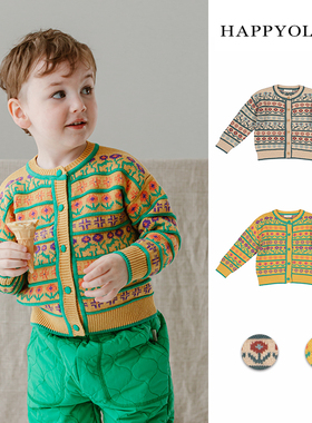 Happyology英国儿童毛衣宝宝童装针织开衫冬季长袖毛衫男女童开衫