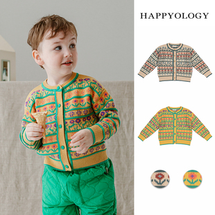 Happyology英国儿童毛衣宝宝童装针织开衫冬季长袖毛衫男女童开衫