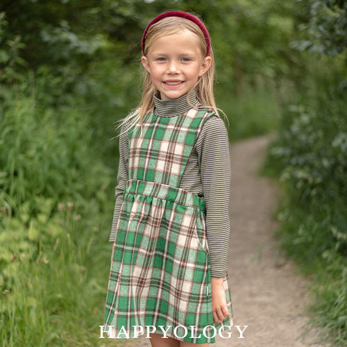 Happyology英国女童背心裙格纹无袖英伦连衣裙秋冬季新品儿童裙子