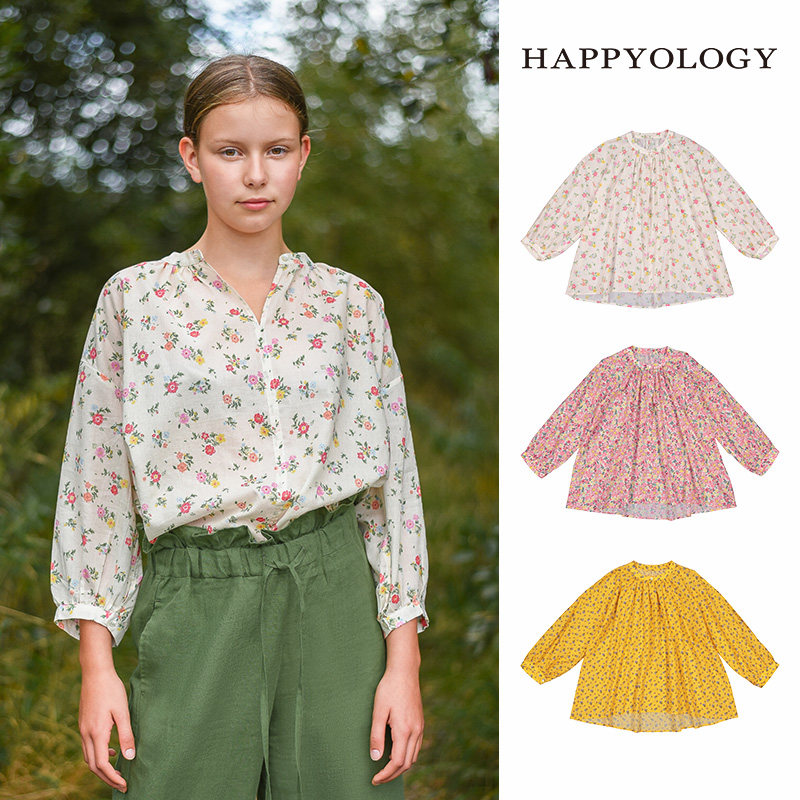 Happyology英国儿童春装新款亲子装长袖碎花衬衣上衣母女装衬衫