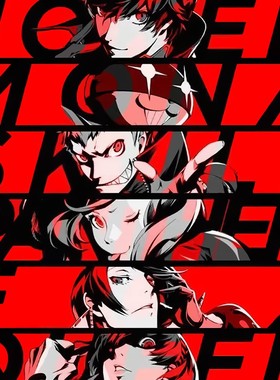 tutuP5女神异闻录雨宫莲摩尔加纳明智吾郎汽车摩托电动车反光贴纸