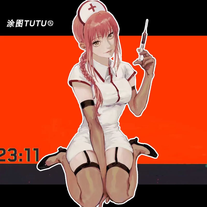 电锯人玛奇玛动漫二次元车贴电脑装饰汽车反光贴防水车身遮挡车贴