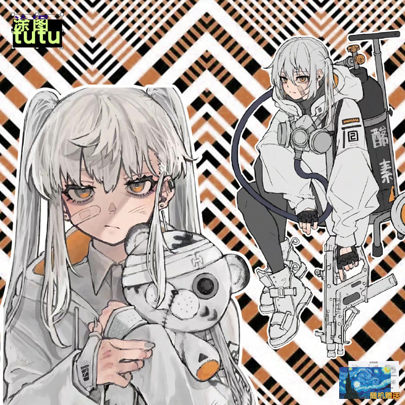 创意机械少女赛博朋克反光汽车贴纸车身贴划痕遮挡后玻璃贴反光贴