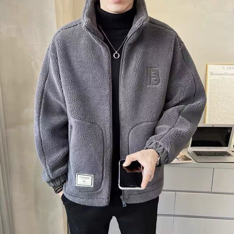 欧洲站羊羔毛外套男秋冬季202夹克
