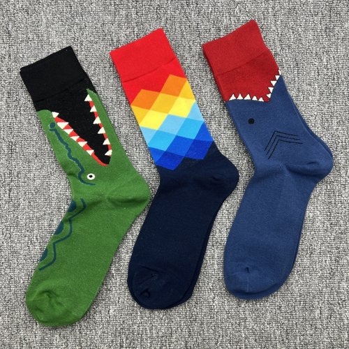 happy袜子多巴胺男士大码中筒袜