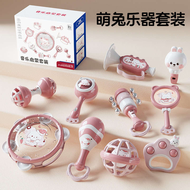 儿童玩具手拍鼓打击乐器宝宝铃鼓益智早教启蒙婴幼儿0-3岁1手摇铃