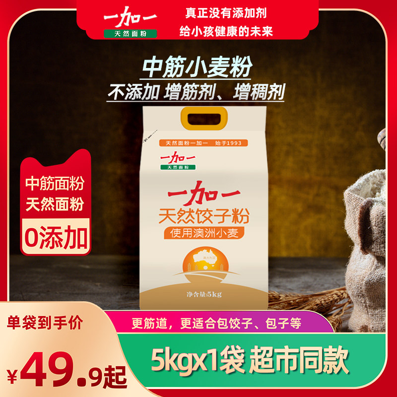 一加一饺子粉5kg 天然面粉无添加剂饺子包子家用通用