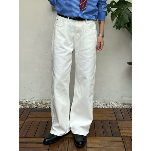 PL日系复古直筒cleanfit白牛仔裤