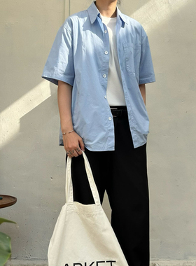 Point lamp日系复古基础多色纯色休闲衬衣中性潮牌工装衬衫上衣