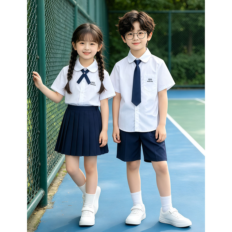泰国泰式儿童校服女童jk套装夏季幼儿园中小学生学院风毕业照班服