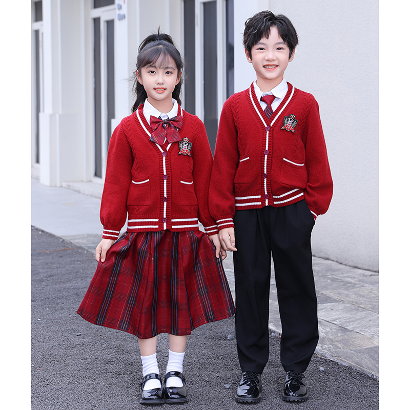 儿童红歌合唱诗歌朗诵演出服小学生秋冬运动会班服学院风园服套装