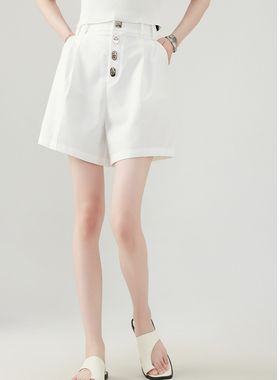 【ANY SPOOR】小众设计师白色休闲百搭短裤73BA35