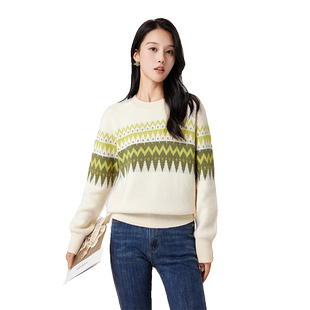 Lucidy/鲁思蒂长袖针织衫女2024新款秋冬季打底时尚圆领套头上衣