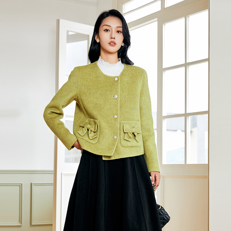 Lucidy/鲁思蒂短款双面呢大衣