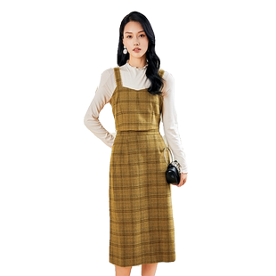 Lucidy/鲁思蒂格子外穿背心吊带2026新款女秋冬季搭配半身裙上衣