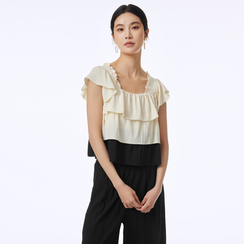 鲁思蒂松弛感小飞袖上衣