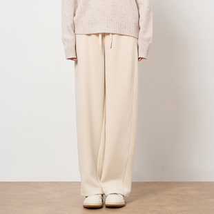 Lucidy/鲁思蒂直筒显瘦休闲裤女2025冬新款时尚百搭高腰垂感长裤