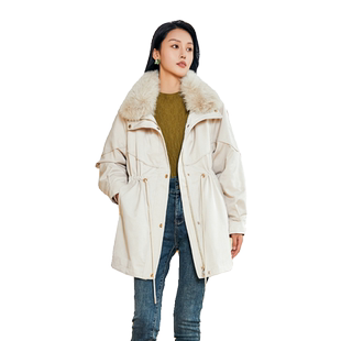 Lucidy/鲁思蒂派克羽绒服女冬季2024年新款中长款时尚白鸭绒外套