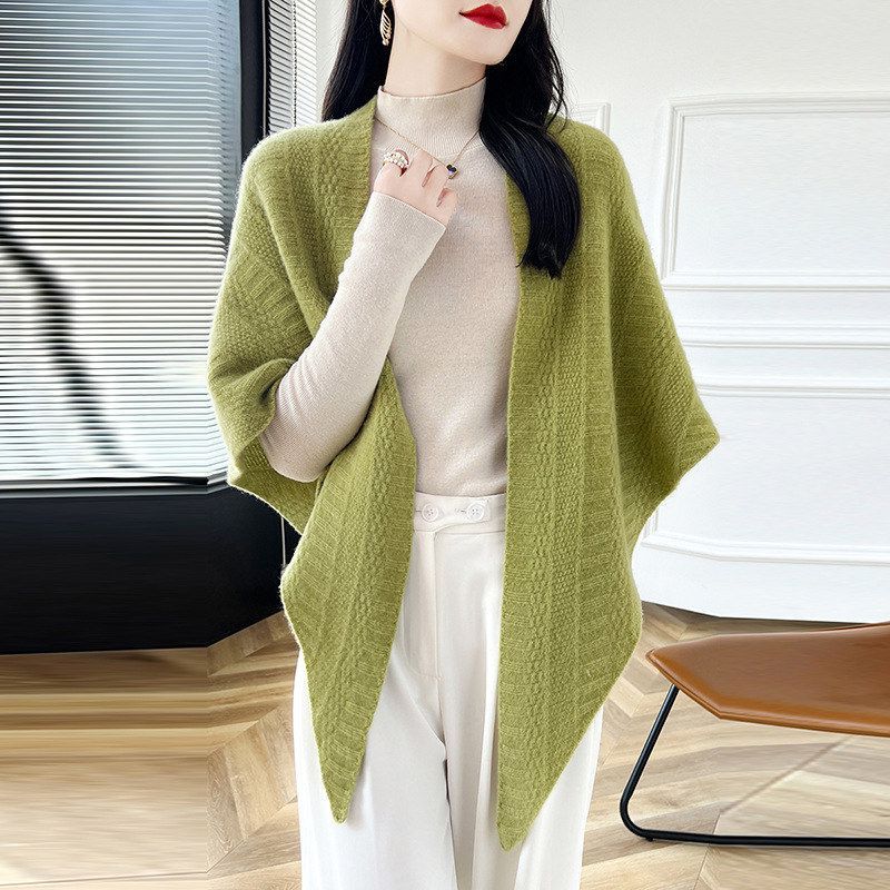 针织开衫秋冬披肩新款上衣斗篷