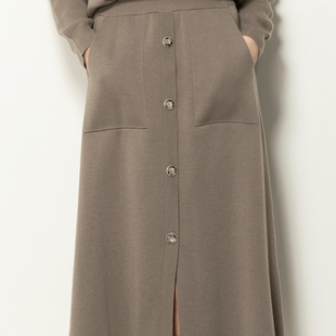 HONRN 红人长裙子显瘦遮肚子羊毛针织裙a字半身裙女秋冬HG55OM643